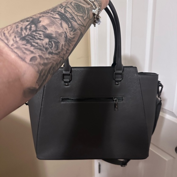 Grey Moda  Studded Satchel - Picture 3 of 5